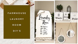 DOLLAR TREE | FARMHOUSE LAUNDRY ROOM | DIY DECOR