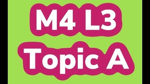 Module 4, Topic A, Lesson 3