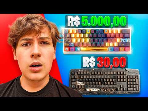 TECLADO MAIS BARATO vs TECLADO MAIS CARO NO FORTNITE