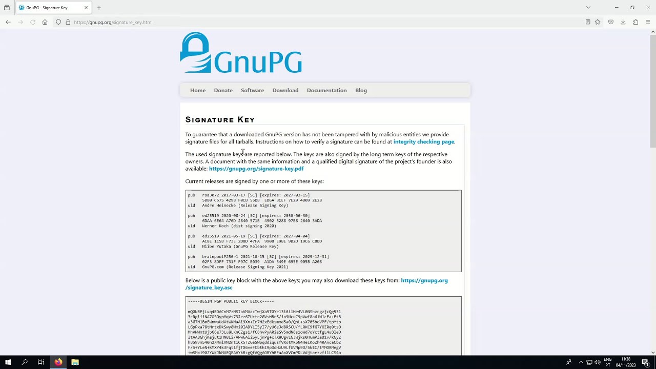 Gpg4win Software Authenticity verification on Windows.
