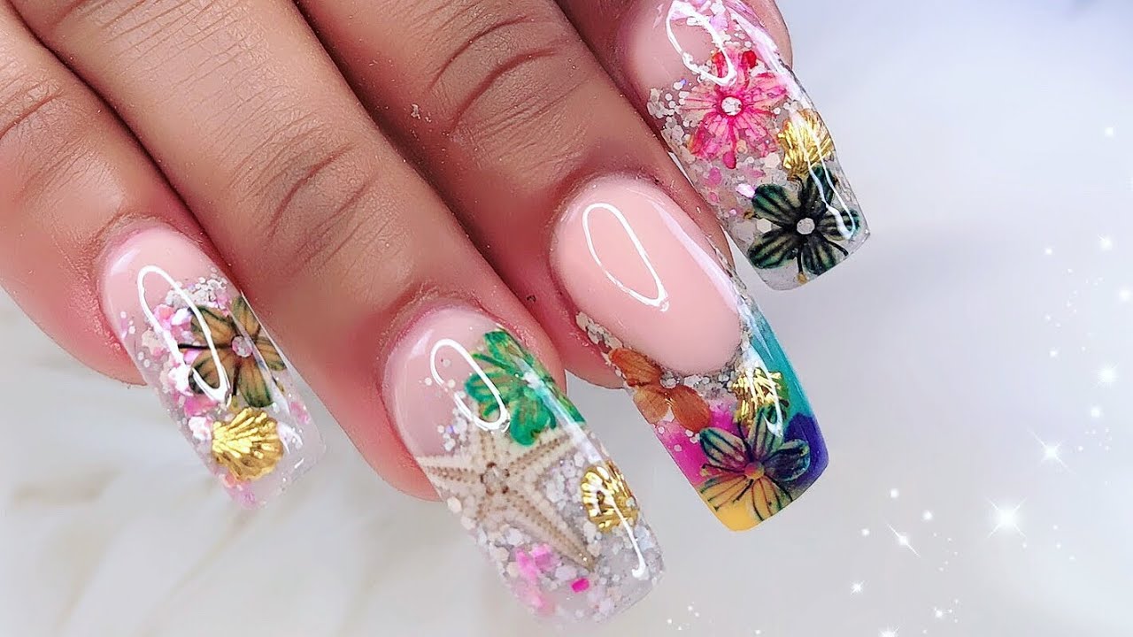 Summery Starfish Nail Art/ Uñas Acrílicas con Estrella De Mar para Verano -  thptnganamst.edu.vn