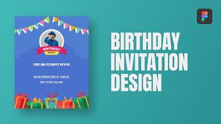 Birthday Invitation Design || Social Media Design || Figma Tutorial