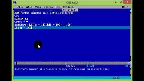 How To Print Welcome On A Dotted Rectangle In QBASIC Screen By Hamad Baig