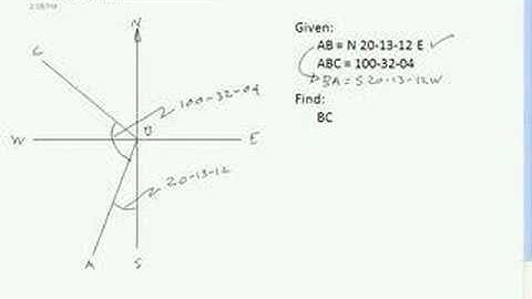 Survey Point #2 Angles to Bearings