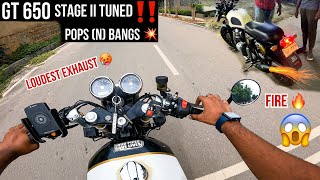 STAGE II TUNED GT650 🥵 || POPS n BANGS💥 || CODE 6 😱|| BANGALORE TRAFFIC🤬 || UNKNOWNRIDER #gt650