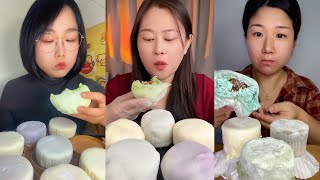 Colorful Mochi Dessert Asmr Chewy & Creamy Filling Asmr Mukbang