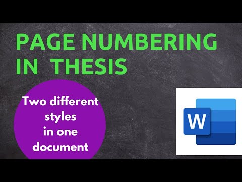 how to do thesis page numbering