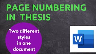 How to Insert Page numbering in Thesis|Page numbering in Thesis in Microsoft word