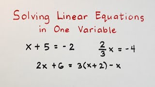 Solving Linear Equations in One Variable by Math Teacher Gon