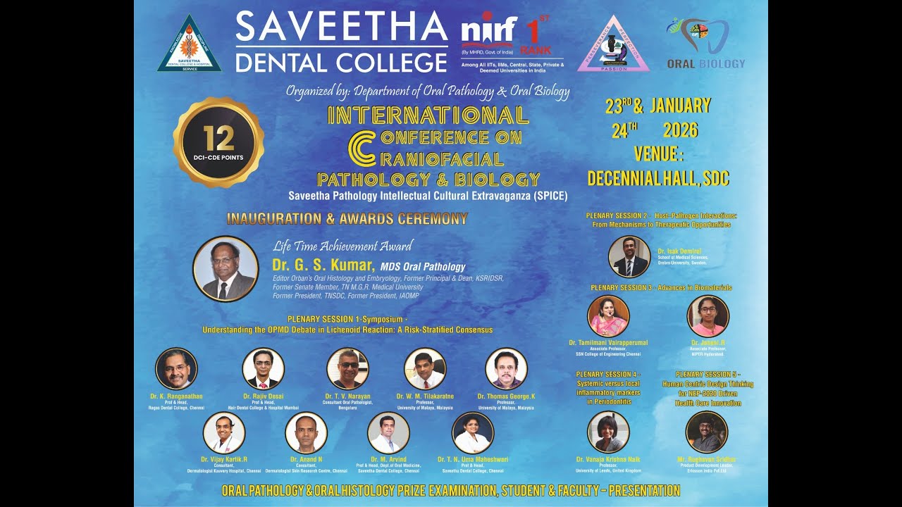 🔴 LIVE - International Conference on Craniofacial Pathology & Biology - Day 1