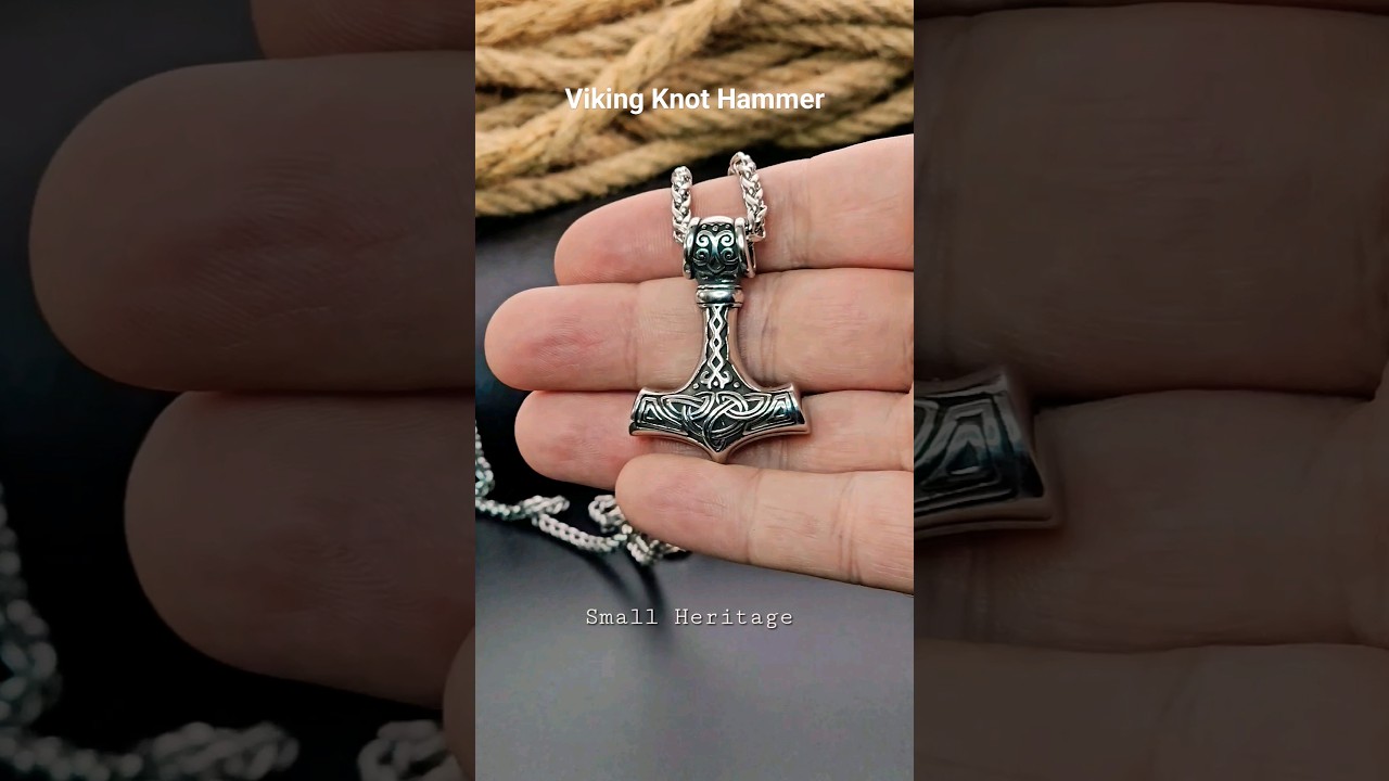 Viking Knot Mjolnir Necklace Norse Hammer 