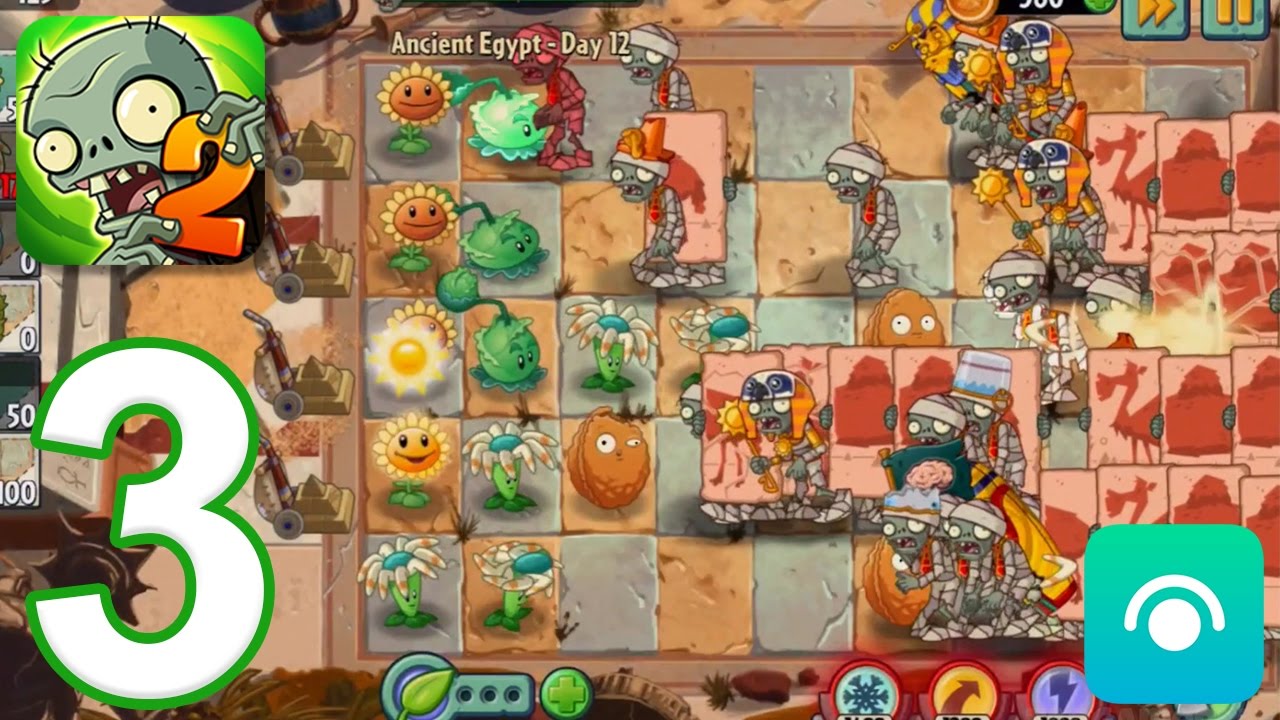 Plants vs. Zombies 2: It's About Time - Gameplay Walkthrough Part 3 -  Ancient Egypt (iOS) 