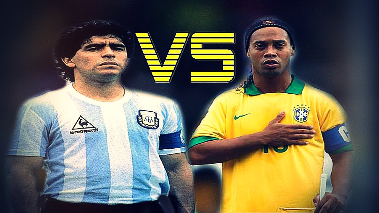 Maradona vs Brazil Legends💪(Pele-Ronaldinho-Neymar-R9) 