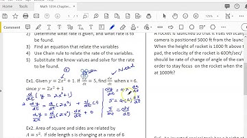 Openstax Calculus Ch 4.1 part 1 Related Rates