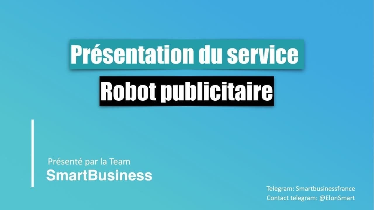 Présentation Robot publicitaire 35% de profit mensuel