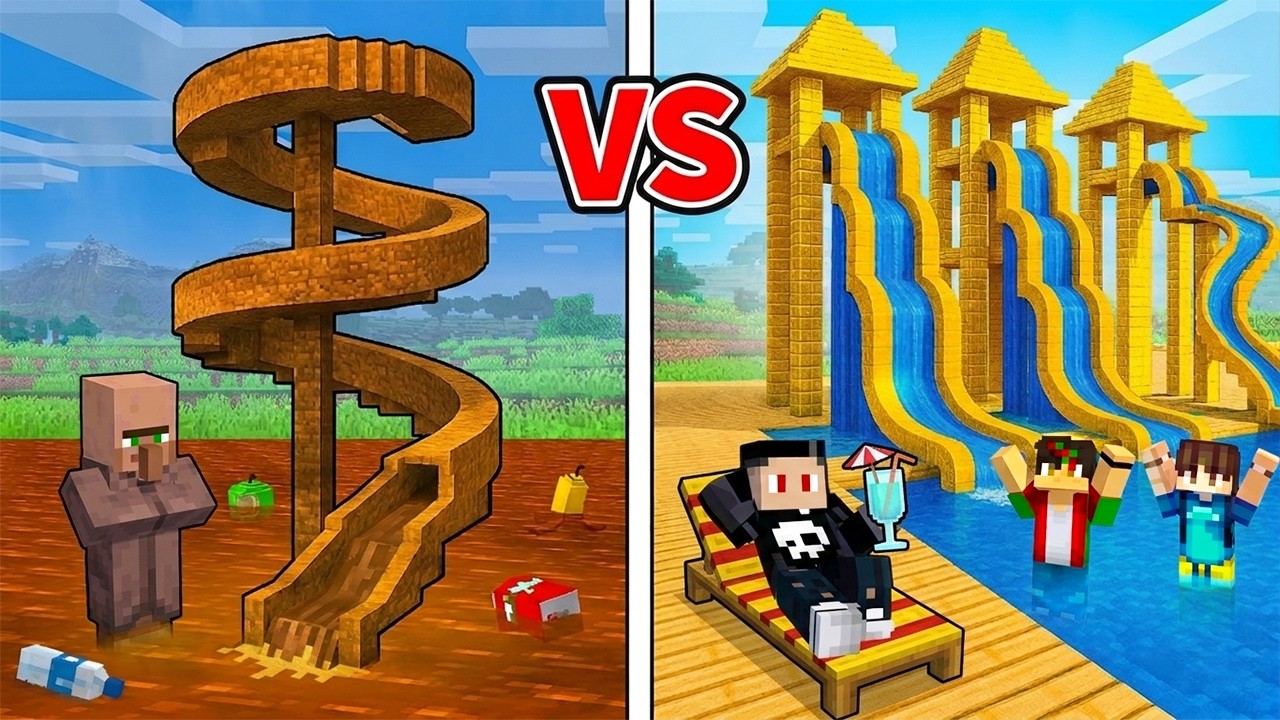 Poor Versus Millionaire Floating Island in Minecraft!
