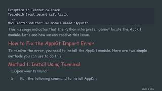 Resolving the No module named AppKit Error in Python with PyCharm Information