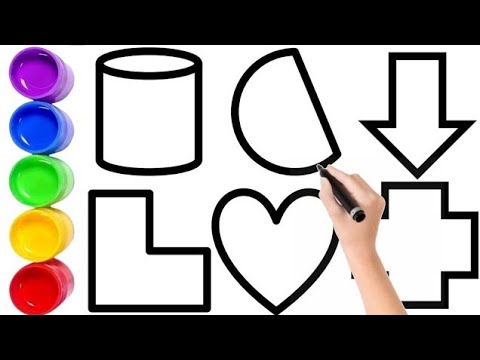 Colors&Educational video for Kids, 2d shapes drawing | Preschool Learning for toddlers,126