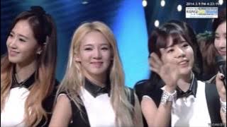 140309 Girls' Generation Inkigayo win! TaengSic moment!!!
