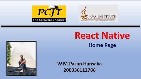Home Page | React Native | Java Institute