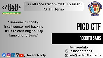 PicoCtf | Roboto Sans |CTF challenges | web application pen testing| Hacker4Help