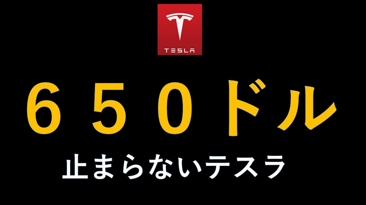 テスラ株 今日も６％上昇 ６５０ドルへ？何が起こっているのか - YouTube