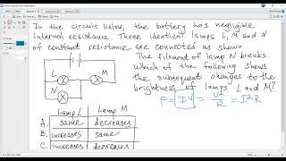 Ex. 1, 2, 3. IB Physics B5 SL/HL (Paper 1A). Circuits. (Sp 09).