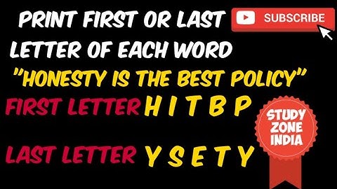 🔴 MENU DRIVEN PROGRAM TO PRINT FIRST LETTER OR LAST LETTER OF EACH WORD || CLASS 10 || JAVA || ICSE
