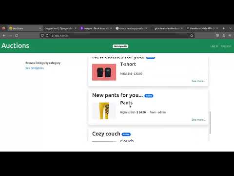 CS50 web -  project 2 -  commerce
