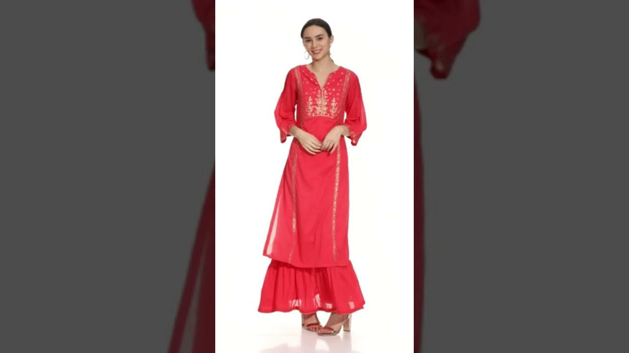 Buy Online - BIBA Women's Cotton A Line Midi Salwar Suit Set 
