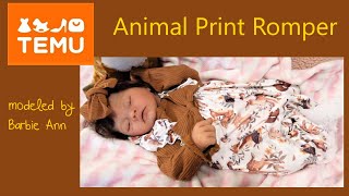 Temu ~ Baby Girl Romper Long Sleeves Animal Print ~ a Review
