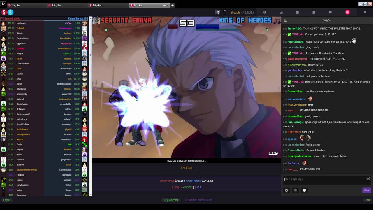 Salty Bet EX6 - Servant Emiya VS King of Heroes
