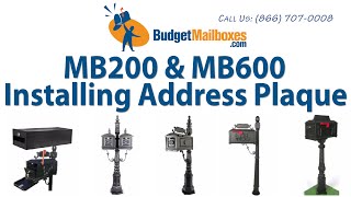 Budget Mailboxes Mb200 Mb600 Installing The Address Plaque