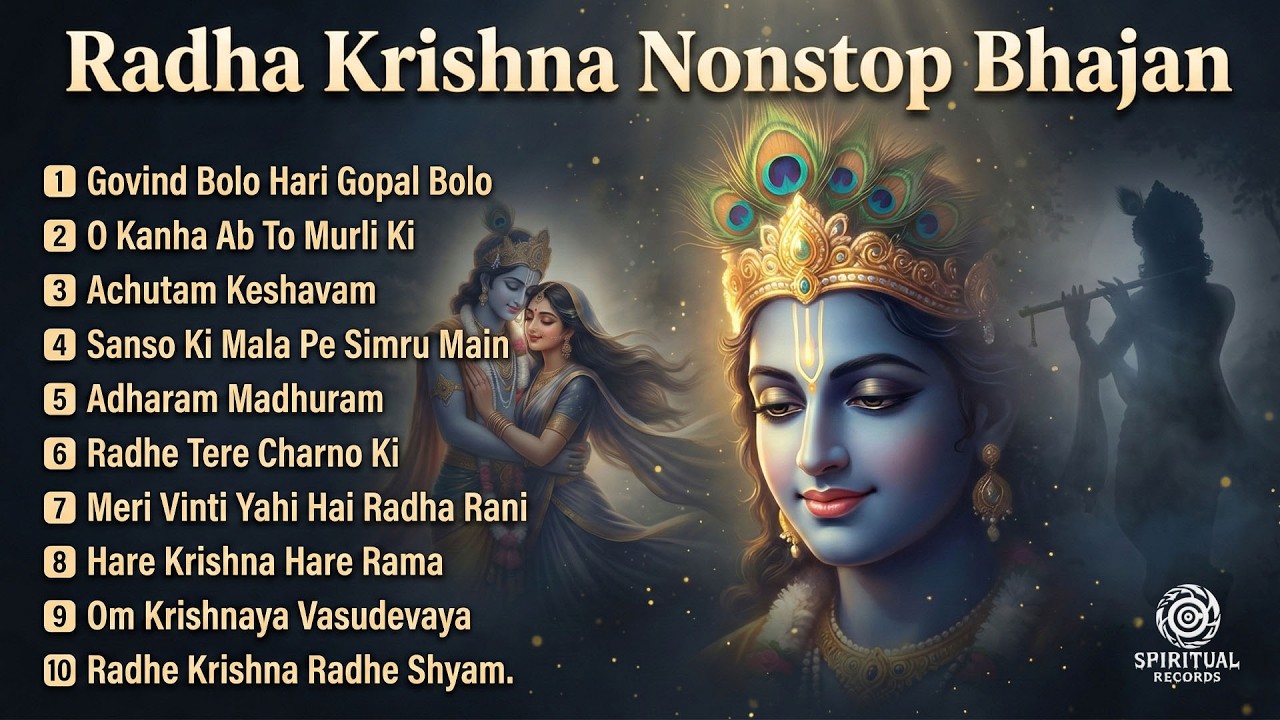 Top 10 Krishna Bhajans | Radha Krishna Nonstop Bhakti | Shanti & Sukoon #radheradhe