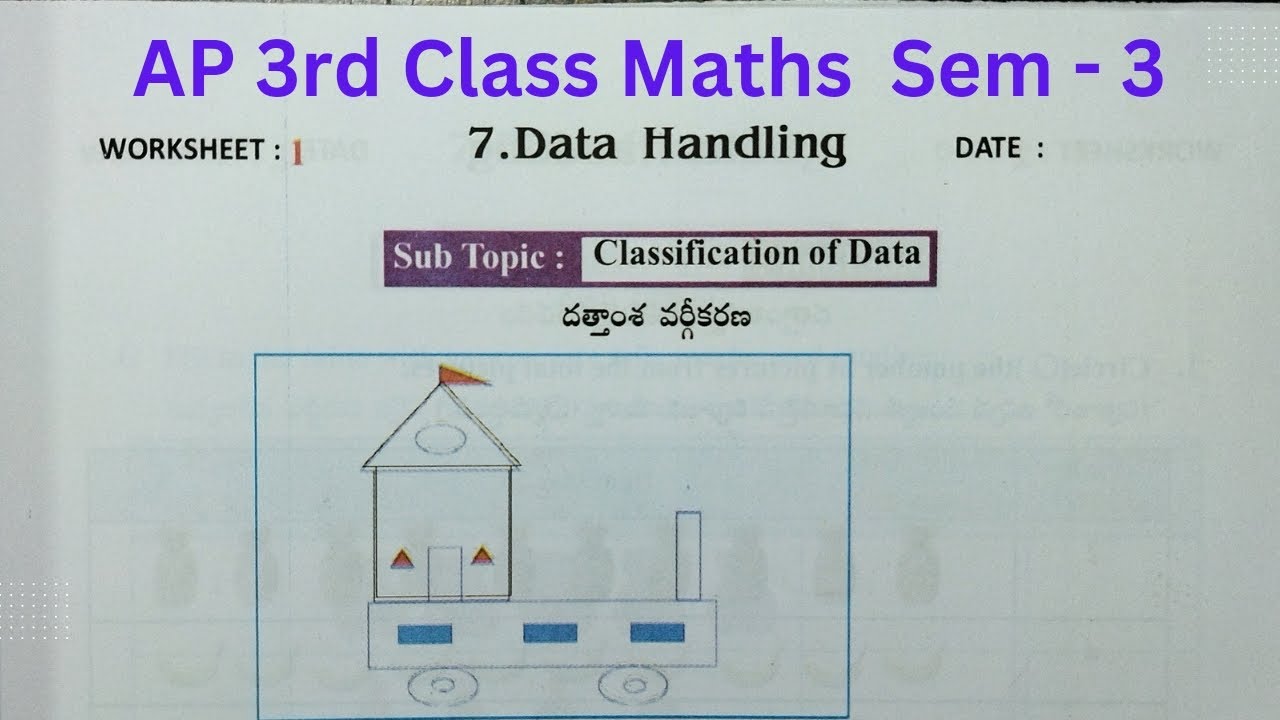 AP 3rd Class Maths Workbook Sem - 3 ( Data Handling ) Worksheet - 1 ...