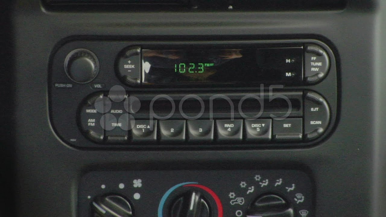 Mans Hand Turns Off Car Radio. Stock Footage YouTube