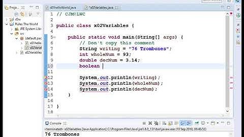 02 - Java Variables