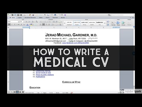 Video: How To Write A Medical Resume