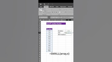 Excel Tip: Find the nth Smallest Value Easily! #Excel