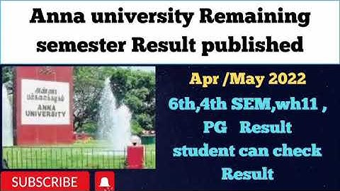 Anna university 6th & 4th sem, Wh 11 & PG Result Published | Student can check Your result
