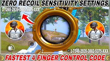 ZERO RECOIL SENSITIVITY SETTINGS 👻 FASTEST 4 FINGER CLAW | BGMI SENSITIVITY SETTINGS | CODE | PUBG