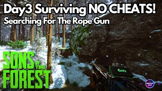 Part 3: Nerve-Wracking Rope Gun Cave Adventure Surviving Sons of the Forest WITHOUT Cheats or Mods