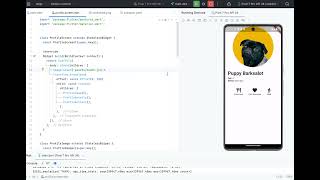 UI with stack widget. Example Flutter mobile app.