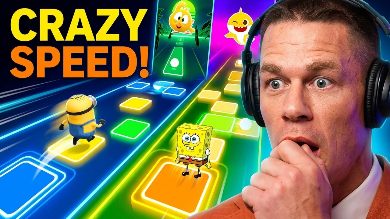 Minions 🆚 Where's Chicky 🆚 SpongeBob 🆚 Baby Shark in Tiles Hop EDM Rush🎶