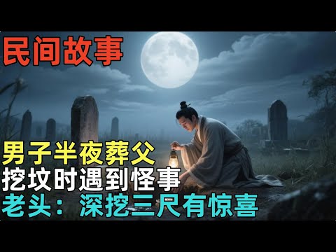 民间故事：男子半夜葬父，挖坟时遇到怪事，老头：深挖三尺有惊喜 #民间故事，#民间故事合集，#故事传说，#明朝奇案，#古代奇案，#民間故事，#民間故事合集，#故事傳說，#明朝奇案，#古代奇案，#奇闻异事