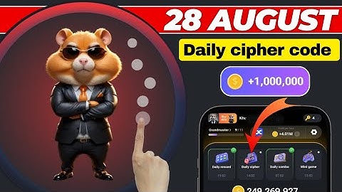 Hamster kombat Daily cipher code Today 28 August 2024 || Daily Cipher code 💥