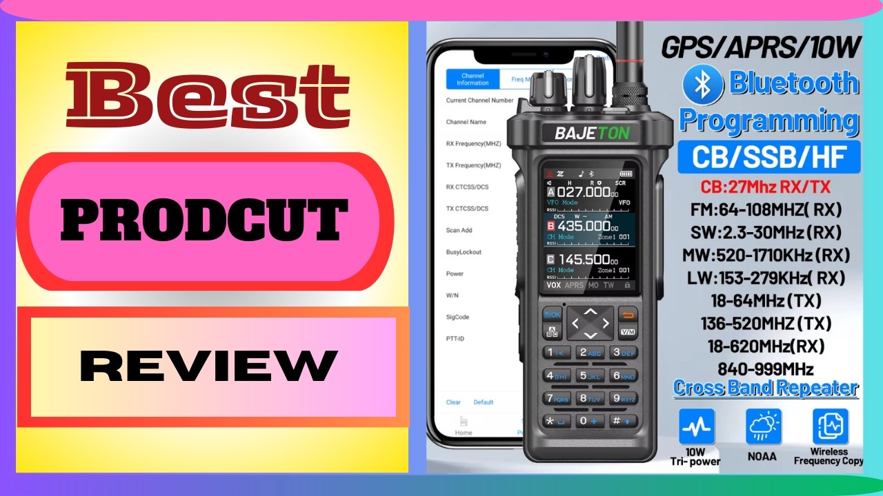 BAJETON BJ-9000 GPS APRS Walkie Talkie 10W CB 27Mhz CB/SSB/HF Bluetooth Programming