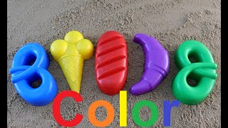 Learn Colors for Children colored sand molds/ учим цвета в песочнице