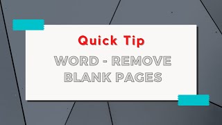 Deleting Blank Pages in Microsoft Word  Get Rid of Pesky Page Breaks