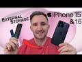 iPhone 15 &amp; 16 Pro - How To Record to EXTERNAL STORAGE   (plus file transfer tutorial)